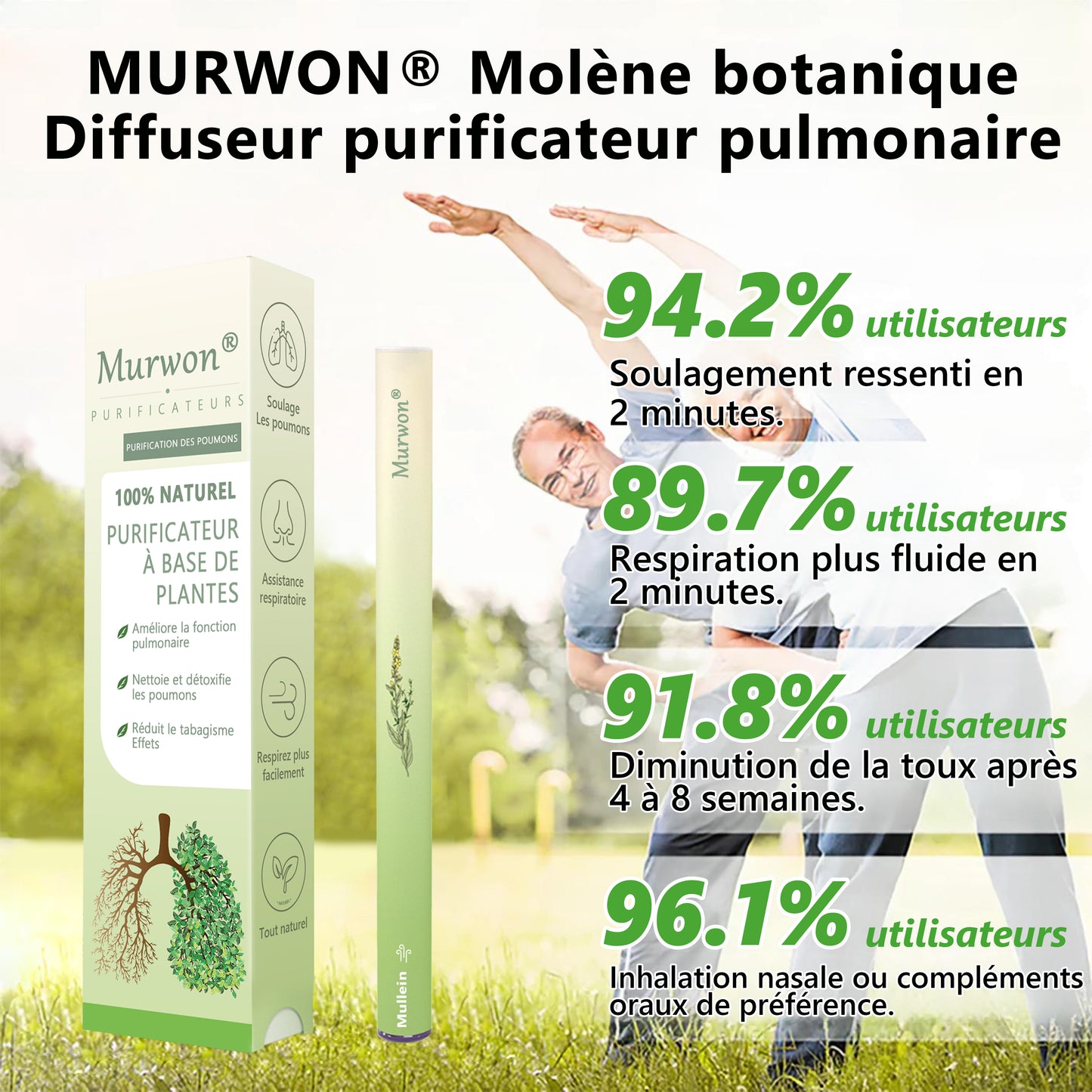 Diffuseur 𝑴𝒖𝑟𝑤𝗈𝗇® à base de plantes Mullein pour le nettoyage des poumons (🫁 Toux, pharyngite, essoufflement, expectorations, nez bouché, bronchite, symptômes allergiques, inconfort pulmonaire)💖